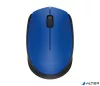 Egér, vezeték nélküli, optikai, közepes méret, USB, LOGITECH "M171", kék