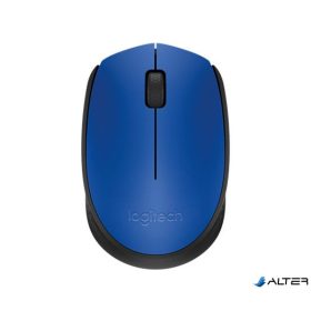   Egér, vezeték nélküli, optikai, közepes méret, USB, LOGITECH "M171", kék