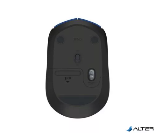 Egér, vezeték nélküli, optikai, közepes méret, USB, LOGITECH "M171", kék