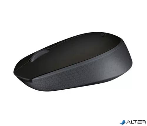 Egér, vezeték nélküli, optikai, közepes méret, USB, LOGITECH "M171", fekete