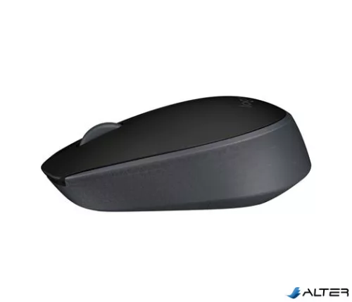 Egér, vezeték nélküli, optikai, közepes méret, USB, LOGITECH "M171", fekete