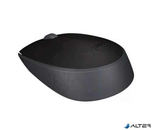 Egér, vezeték nélküli, optikai, közepes méret, USB, LOGITECH "M171", fekete