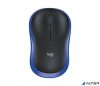 Egér, vezeték nélküli, optikai, közepes méret, USB, LOGITECH "M185", kék