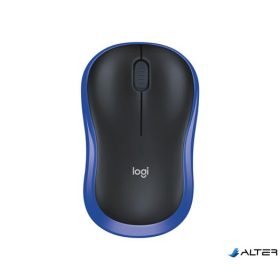   Egér, vezeték nélküli, optikai, közepes méret, USB, LOGITECH "M185", kék