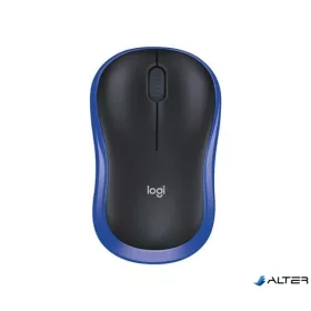   Egér, vezeték nélküli, optikai, közepes méret, USB, LOGITECH "M185", kék