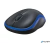 Egér, vezeték nélküli, optikai, közepes méret, USB, LOGITECH 'M185', kék