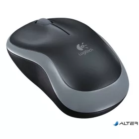   Egér, vezeték nélküli, optikai, közepes méret, USB, LOGITECH "M185", szürke