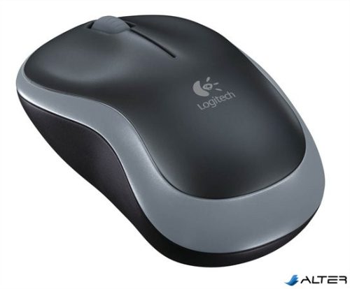 Egér, vezeték nélküli, optikai, közepes méret, USB, LOGITECH "M185", szürke