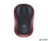 Egér, vezeték nélküli, optikai, közepes méret, USB, LOGITECH 'M185', piros