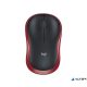 Egér, vezeték nélküli, optikai, közepes méret, USB, LOGITECH 'M185', piros
