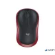 Egér, vezeték nélküli, optikai, közepes méret, USB, LOGITECH "M185", piros