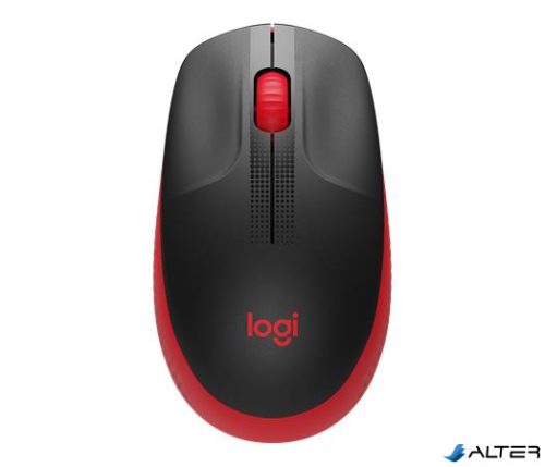 Egér, vezeték nélküli, optikai, USB, LOGITECH, "M190", piros