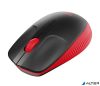 Egér, vezeték nélküli, optikai, USB, LOGITECH, "M190", piros