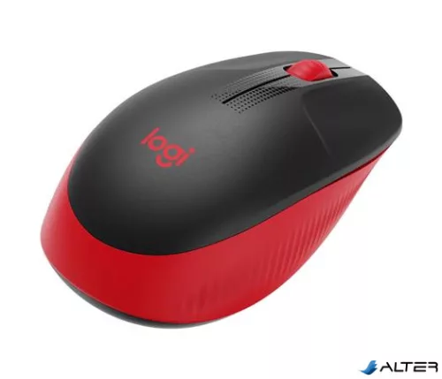 Egér, vezeték nélküli, optikai, USB, LOGITECH, 'M190', piros