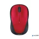 Egér, vezeték nélküli, optikai, közepes méret, USB, LOGITECH "M235", piros