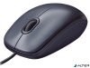 Egér, vezetékes, optikai, normál méret, USB, LOGITECH "M90", sötétszürke