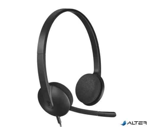 Fejhallgató, mikrofonnal, USB csatlakozás, LOGITECH "H340"