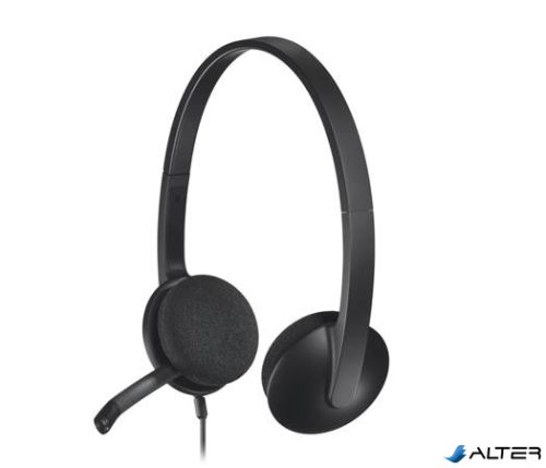 Fejhallgató, mikrofonnal, USB csatlakozás, LOGITECH "H340"