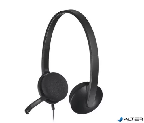 Fejhallgató, mikrofonnal, USB csatlakozás, LOGITECH "H340"