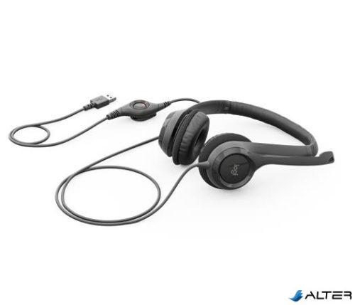 Fejhallgató, mikrofonnal, USB csatlakozás, LOGITECH "H390"