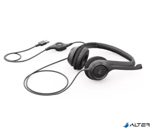 Fejhallgató, mikrofonnal, USB csatlakozás, LOGITECH "H390"