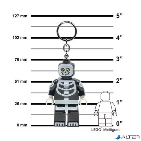Kulcstartó, LED világítással, LEGO 'Skeleton Guy'