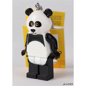 Kulcstartó, LED világítással, LEGO 'Panda Guy'