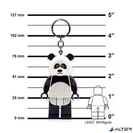Kulcstartó, LED világítással, LEGO 'Panda Guy'