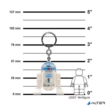 Kulcstartó, LED világítással, LEGO 'Star Wars R2D2'
