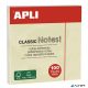Öntapadó jegyzettömb, 75x75 mm, 100 lap, APLI "Classic", sárga