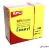 Öntapadó jegyzettömb, 51x51 mm, 250 lap, APLI "Funny", neon