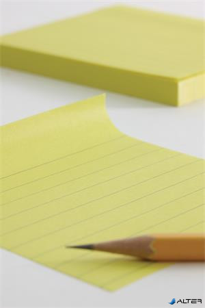 Öntapadó jegyzettömb, vonalas, 100x150 mm, 100 lap, APLI 'Classic', sárga