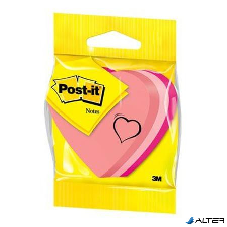 Öntapadó jegyzettömb, szív, 225 lap, 3M POSTIT