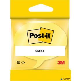   Öntapadó jegyzettömb, szövegbuborék forma, 70x70 mm, 225 lap, 3M POSTIT, sárga