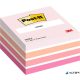 Öntapadó jegyzettömb, 76x76 mm, 450 lap, 3M POSTIT, aquarell pink