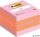 Öntapadó jegyzettömb, 51x51 mm, 400 lap, 3M POSTIT, pink