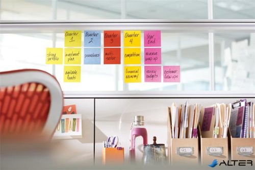 Öntapadó jegyzettömb, 51x51 mm, 400 lap, 3M POSTIT, ultra színek