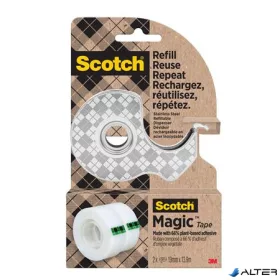   Ragasztószalag fém adagolón, 2 szalaggal, 19 mm x 13,9 m, 3M SCOTCH "Magic™", átlátszó