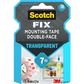   Ragasztószalag, áttetsző, kétoldalas, 19 mm x 1,5 m, 3M SCOTCH "Transparent"