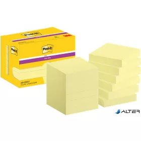   Öntapadó jegyzettömb csomag, 48x48 mm, 12x90 lap, 3M POSTIT "Super Sticky", sárga
