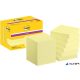 Öntapadó jegyzettömb csomag, 48x48 mm, 12x90 lap, 3M POSTIT "Super Sticky", sárga