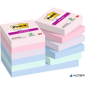   Öntapadó jegyzettömb, 48x48 mm, 12x90 lap, 3M POSTIT "Super Sticky Soulful", vegyes színek