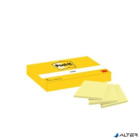  Öntapadó jegyzettömb, 38x51 mm, 3x100 lap, 3M POSTIT, kanári sárga