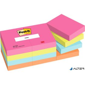   Öntapadó jegyzettömb, 38x51 mm, 12x100 lap, 3M POSTIT "Poptimistic", vegyes színek