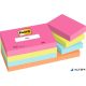 Öntapadó jegyzettömb, 38x51 mm, 12x100 lap, 3M POSTIT "Poptimistic", vegyes színek