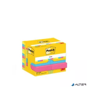   Öntapadó jegyzettömb, 38x51 mm, 12x100 lap, 3M POSTIT "Energetic", vegyes színek