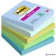 Öntapadó jegyzettömb, 76x76 mm, 5x90 lap, 3M POSTIT 'Super Sticky Oasis', vegyes színek