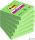 Öntapadó jegyzettömb, 76x76 mm, 6x90 lap, 3M POSTIT 'Super Sticky', zöld
