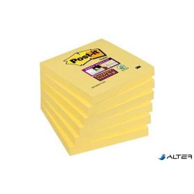   Öntapadó jegyzettömb, 76x76 mm, 90 lap, 3M POSTIT 'Super Sticky', kanári sárga