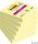 Öntapadó jegyzettömb, 76x76 mm, 6x90 lap, 3M POSTIT 'Super Sticky', kanári sárga
